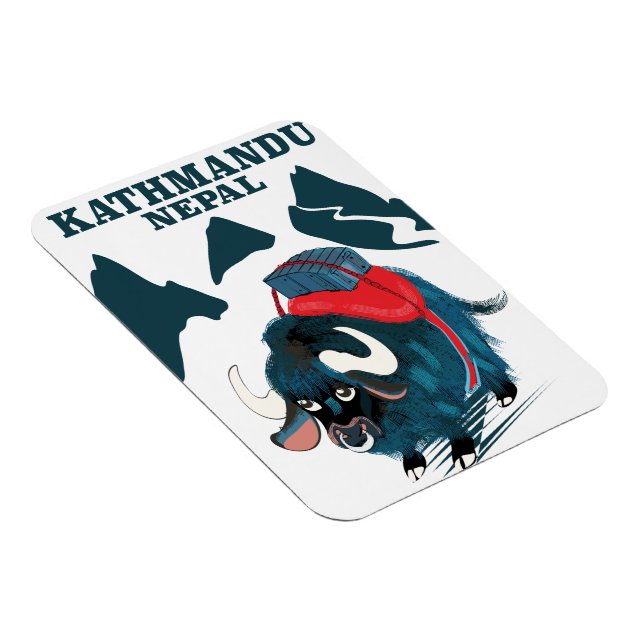 Kathmandu Nepal Resemålning affisch Magnet (Högersidan)