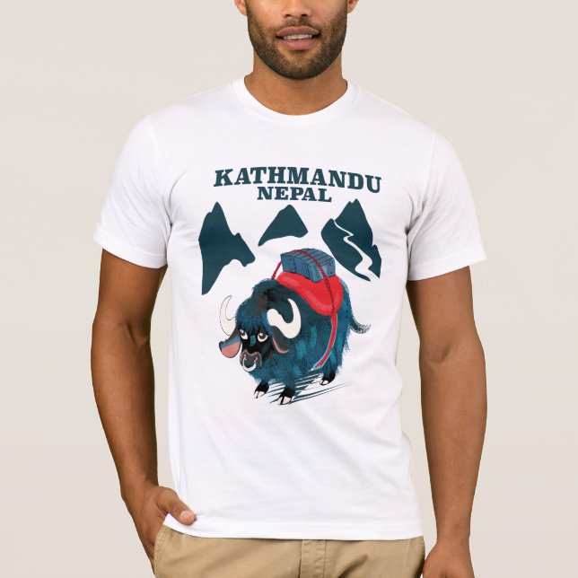 Kathmandu Nepal Resemålning affisch T Shirt (Framsida)