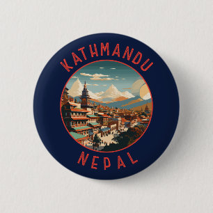 Kathmandu Nepal Retro Distress Circle Knapp