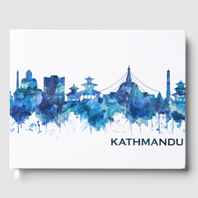 Kathmandu Nepal Skyline Blue Gästböcker (Framsida)