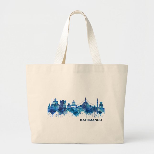Kathmandu Nepal Skyline Blue Jumbo Tygkasse (Framsidan)