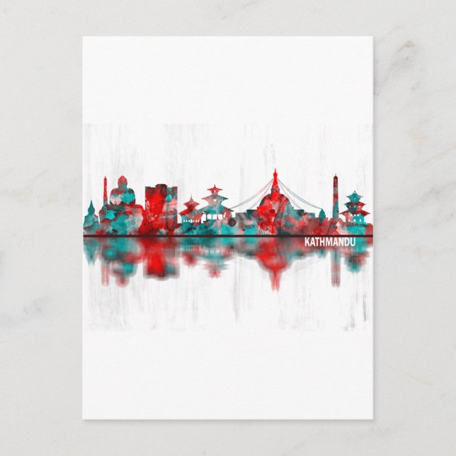 Kathmandu Nepal Skyline Inbjudan Vykort (Framsida)