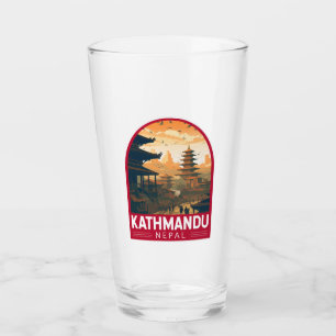 Kathmandu Nepal Travel Art Vintage Glaskopp