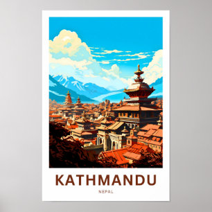 Kathmandu Nepal Travel Skriv ut Poster