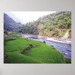 Kathmandu River Ris Terace Poster