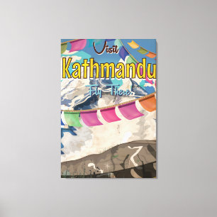 Kathmandu vintage resoraffisch canvastryck