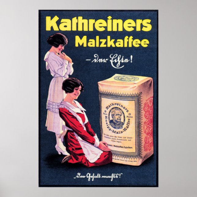 KATHREINERS MALZKAFFEE German Coffee Powder Drink Poster (Framsidan)