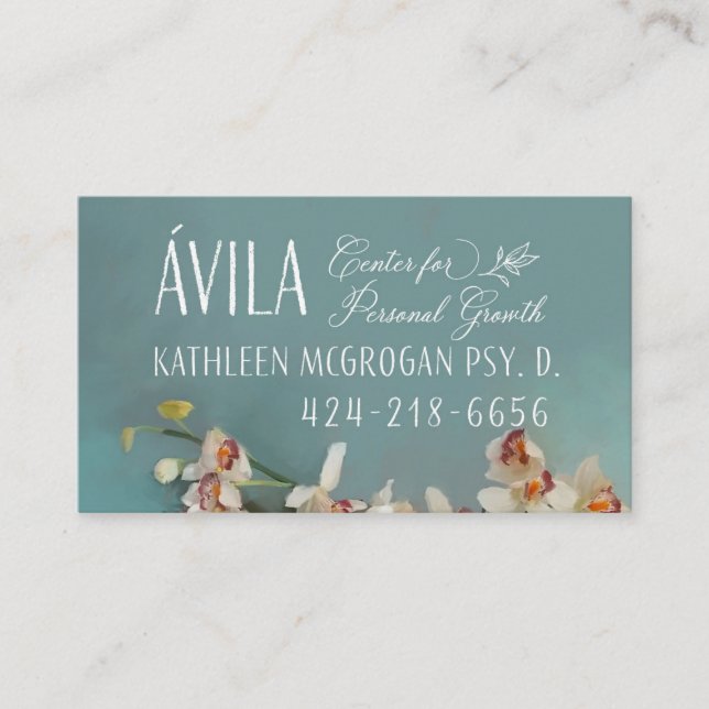 Kathy Anpassningsbar Affärskort Blue Orchid Visitkort (Framsida)