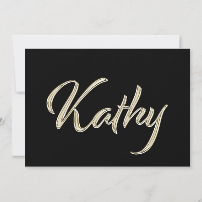 Kathy white gold Handwriting Karte Kort (Framsida)