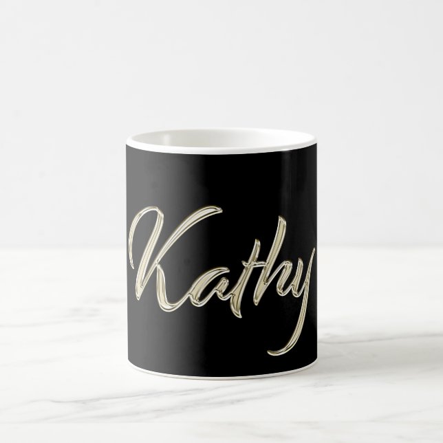 Kathy white gold Handwriting Tasse Kaffeetasse Kaffemugg (Center)