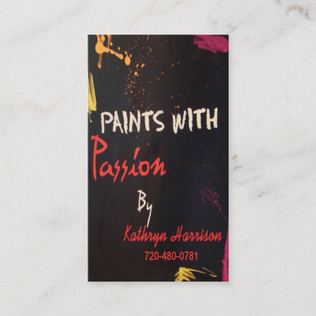 Kathys affärs-kortet beklär & drar tillbaka visitkort (Framsida)