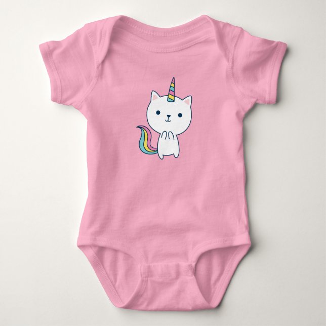 Katicorn | Baby Bodysuit | Rosa T Shirt (Framsida)