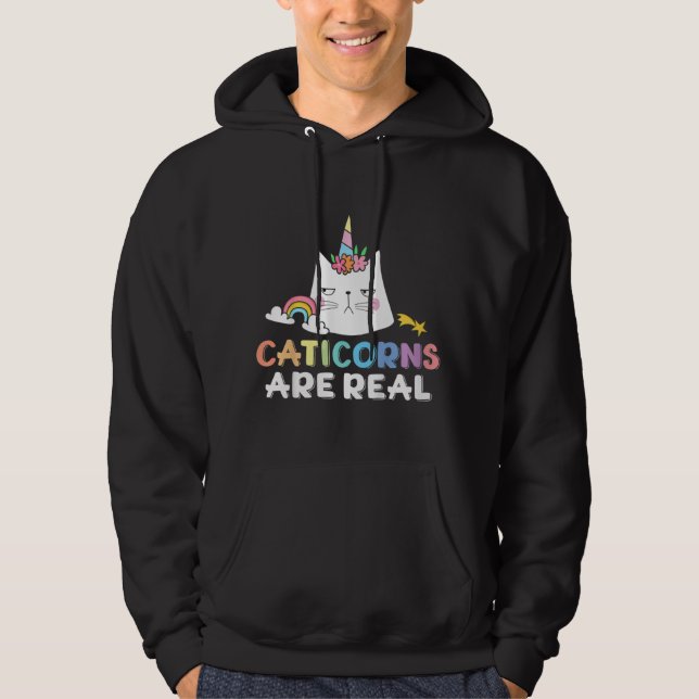 Katicorns barn är riktiga Cat Unicorn Kitten Kattu Hoodie (Framsida)