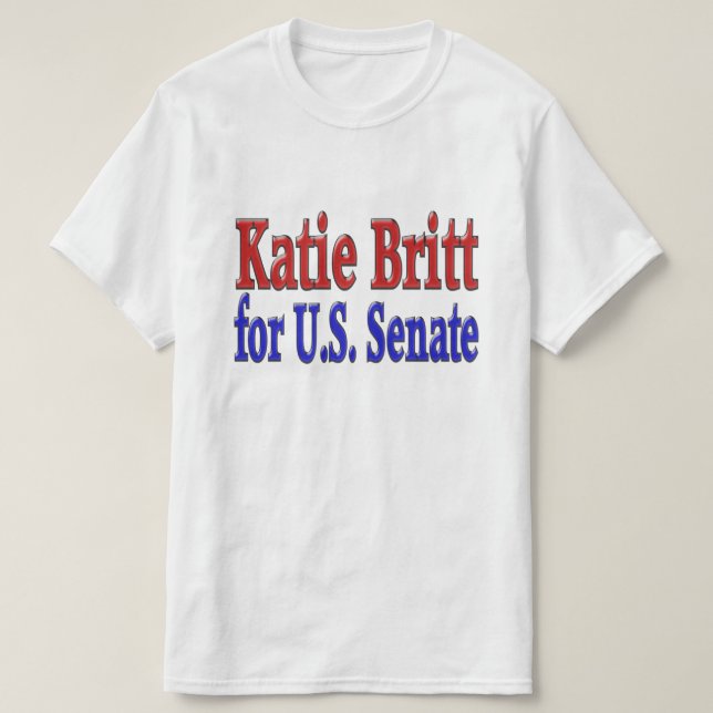 Katie Britt för senaten med röd blå text T-Shirt (Design framsida)