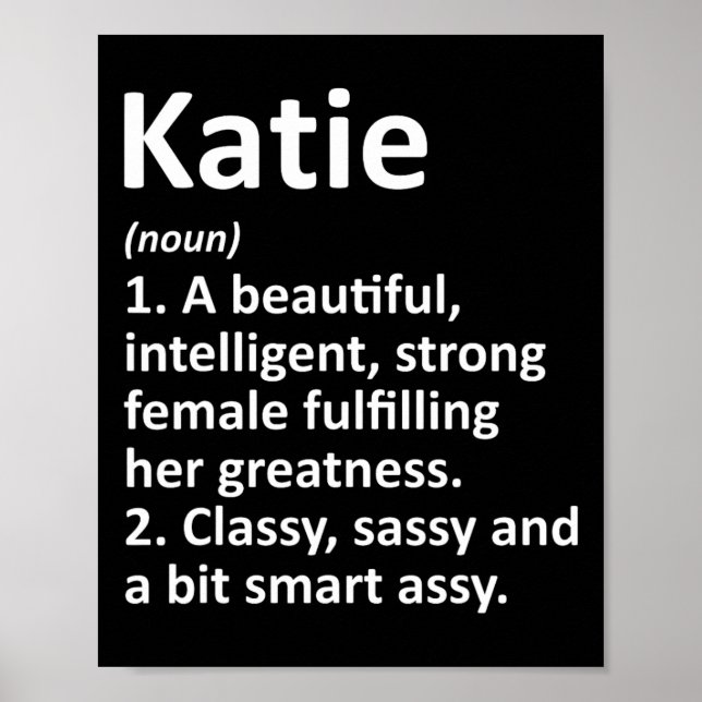 Katie Definition Personlig Namn Funny jul Poster (Framsidan)