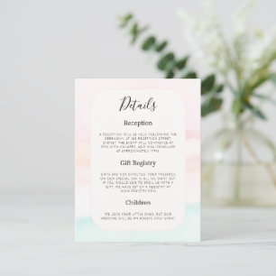 Katie - Information om vattenfärgen Pastel Bröllop Tilläggskort