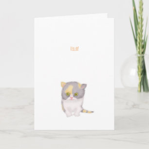 Katie Kitten Little hej Card Kort