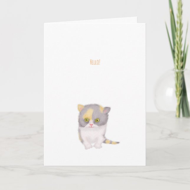 Katie Kitten Little hej Card Kort (Framsida)