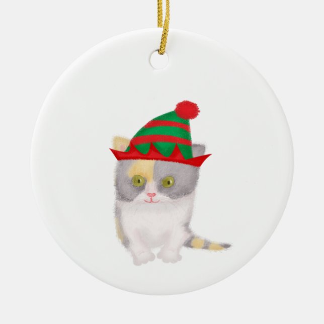 Katie kitten personlig Julgran ornament (Framsidan)