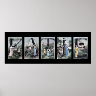 KATIE Vintage Alphabet Brev Namn Art Poster