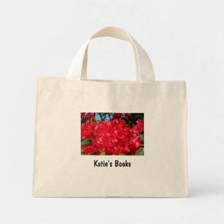 Katies boktote väskas skola röda blommor mini tygkasse