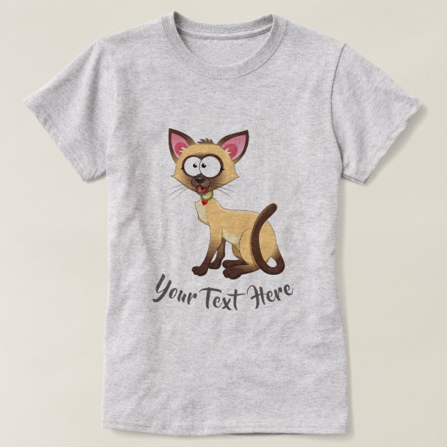 KATLAST | Fånig Siamese med texten T Shirt (Design framsida)