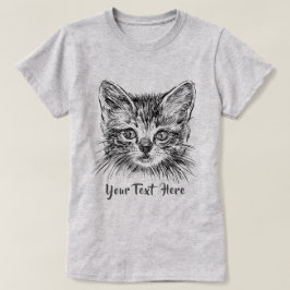 KATLAST | Hand plockade Kitten Ansikte T Shirt