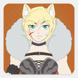 Katlin-chan Fyrkantigt Klistermärke