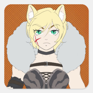 Katlin-chan Fyrkantigt Klistermärke