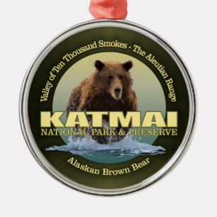 Katmai (brun björn) VIKT Julgransprydnad Metall