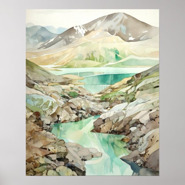 Katmai National Park Akvarell Poster (Framsidan)