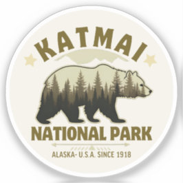 Katmai National Park Alaska Since 1918 Klistermärken