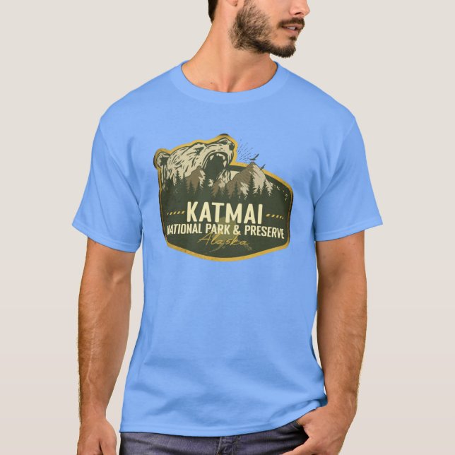 Katmai National Park And Preserve Alaska Retro Bad T Shirt (Framsida)