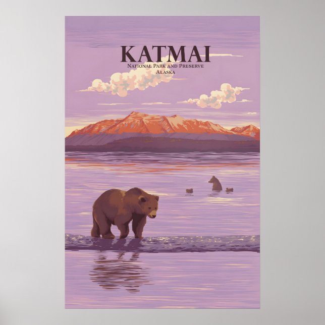 Katmai National Park and Preserve - Reseskylt Poster (Framsidan)