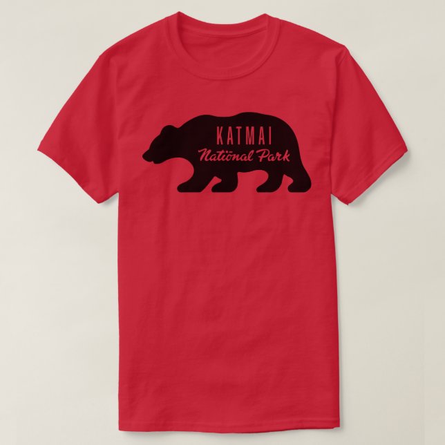 Katmai National Park Bear Black T Shirt (Design framsida)
