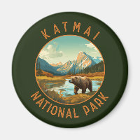 Katmai National Park Bear Retro Distress Circle