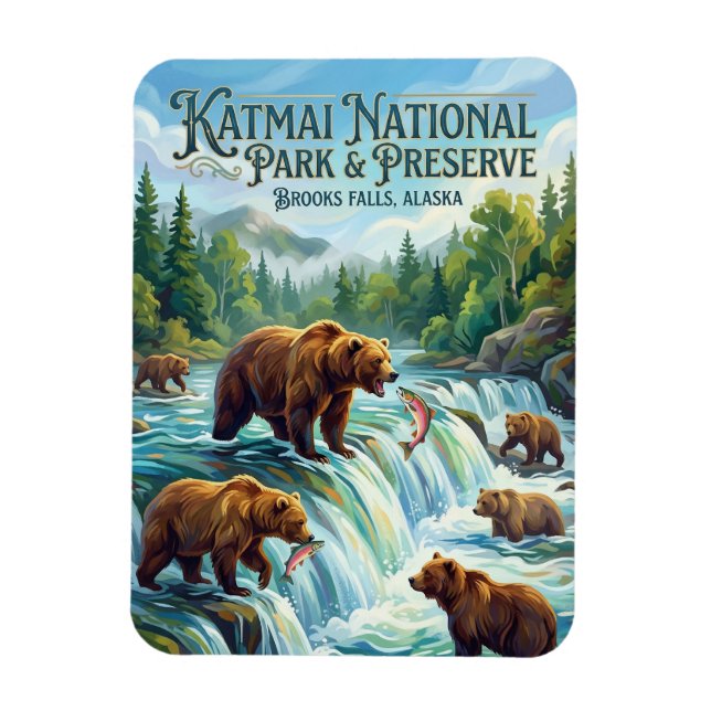 Katmai National Park & Preserve USA Magnet (Vertikal)