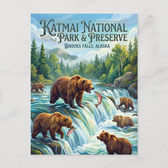 Katmai National Park & Preserve USA Vykort (Framsida)