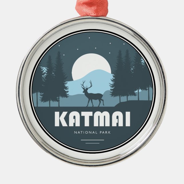 Katmai National Park rådjur Julgransprydnad Metall (Framsidan)