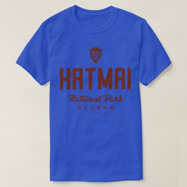 Katmai nationalpark 1980 Arrowhad Brown T Shirt (Design framsida)