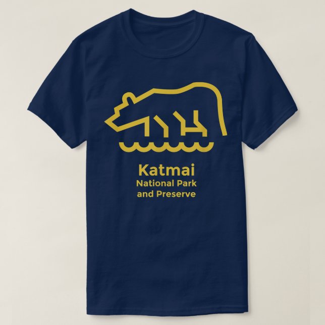 Katmai nationalpark Alaska Minimalist Retro Graph T Shirt (Design framsida)