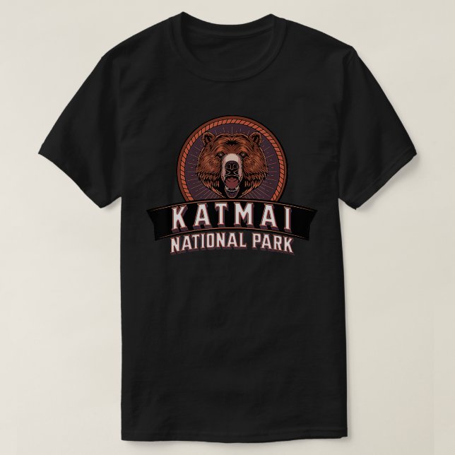 Katmai nationalpark Alaska naturbjörn Hike Outrs T Shirt (Design framsida)