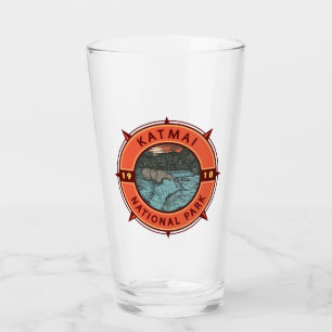 Katmai nationalpark Grizzly Bear Retro Compass Glaskopp