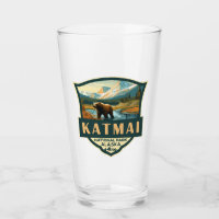 Katmai nationalpark Illustration Retro Badge