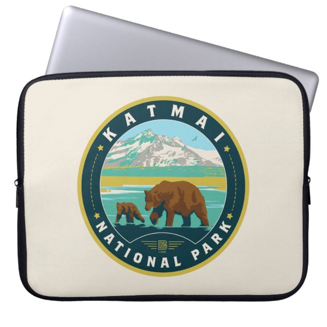 Katmai nationalpark laptop fodral (Framsidan)