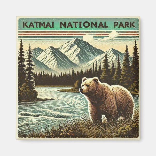 Katmai nationalpark magnet (Framsidan)