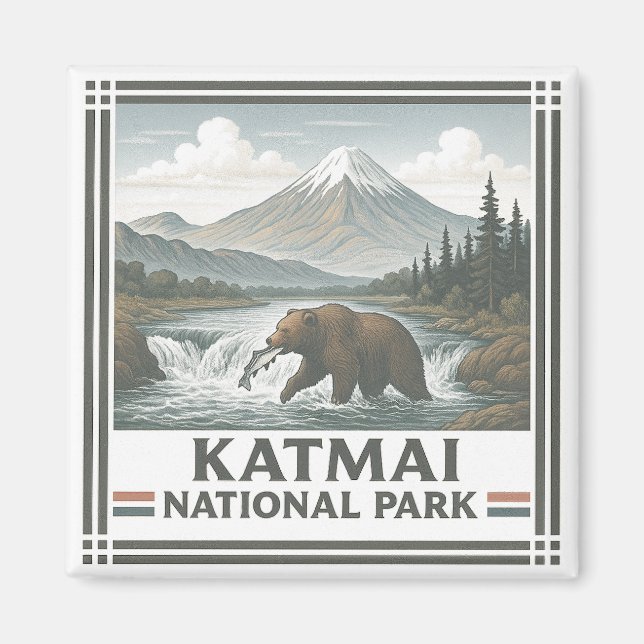 Katmai nationalpark magnet (Framsidan)