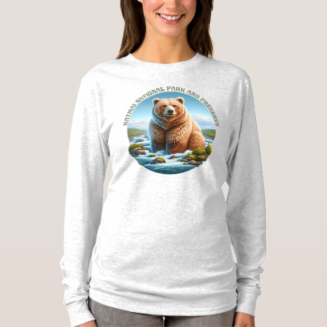Katmai nationalpark och beskyddare t shirt (Framsida)