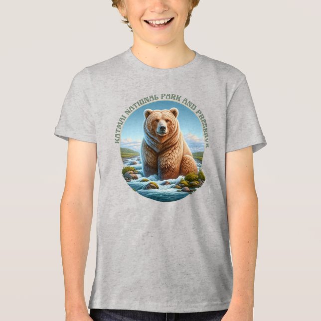 Katmai nationalpark och beskyddare t shirt (Framsida)