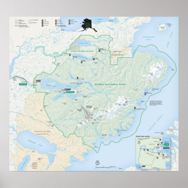 Katmai nationalpark poster (Framsidan)